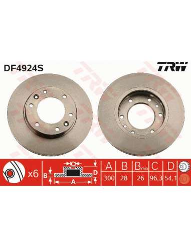 Disco de freno Trw DF4924S - TRW DISCO FRENO