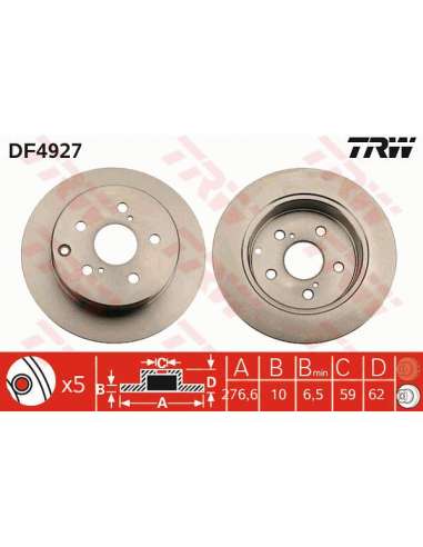 Disco de freno Trw DF4927 - TRW JGO DISCOS FRENO