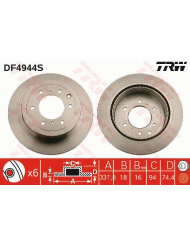 Disco de freno Trw DF4944S - TRW DISCO FRENO