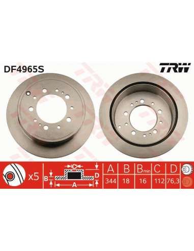 Disco de freno Trw DF4965S - TRW DISCO FRENO