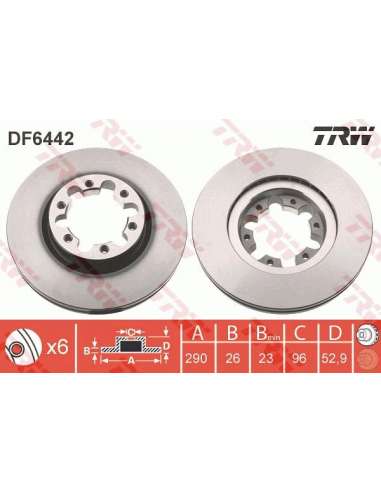 Disco de freno Trw DF6442 - TRW JGO DISCOS FRENO PROEQUIP