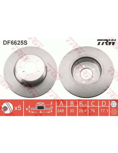 Disco de freno Trw DF6625S - TRW DISCO FRENO DOS PIEZAS PROEQUIP