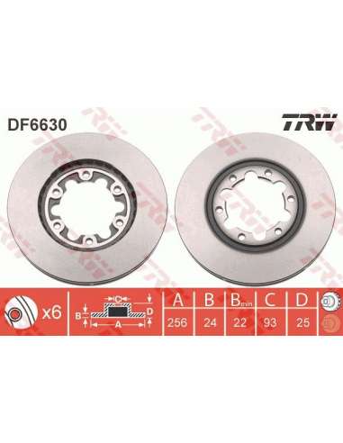 Disco de freno Trw DF6630 - TRW JGO DISCOS FRENO PROEQUIP