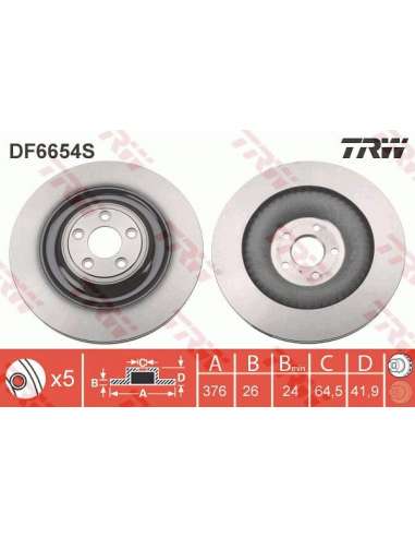 Disco de freno Trw DF6654S - TRW DISCO FRENO PROEQUIP