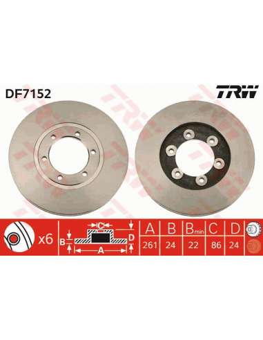 Disco de freno Trw DF7152 - TRW JGO DISCOS FRENO PROEQUIP