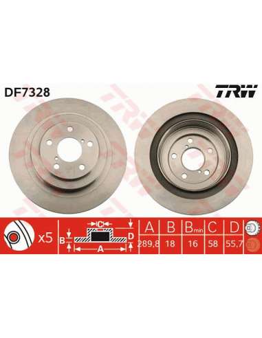 Disco de freno Trw DF7328 - TRW JGO DISCOS FRENO PROEQUIP