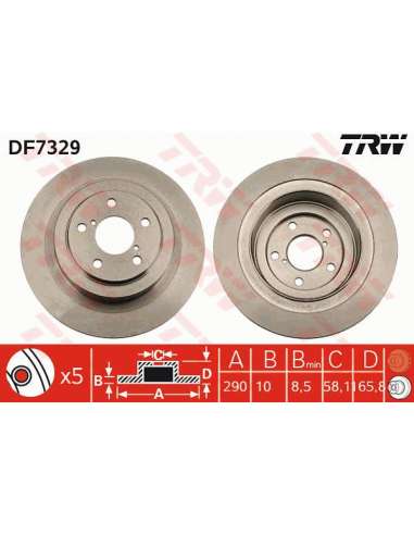 Disco de freno Trw DF7329 - TRW JGO DISCOS FRENO PROEQUIP