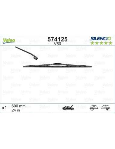 Limpiaparabrisas Valeo 574125 - V60 600MM  X1 SILENCIO CONVENCIONAL SILENCIO CONVENTIONAL SINGLE