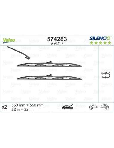 Limpiaparabrisas Valeo 574283 - VM217 550-550MM X2 SILENCIO CONVENC IONAL SILENCIO CONVENTIONAL SET