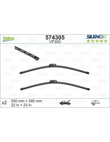 Limpiaparabrisas Valeo 574305 - VF350 550-580MM X2 SILENCIO PLANA SILENCIO FLAT BLADE SET