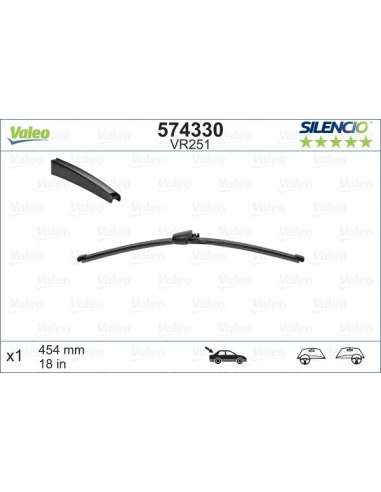 Limpiaparabrisas Valeo 574330 - VR251 454MM  X1 SILENCIO PLANA SILENCIO REAR