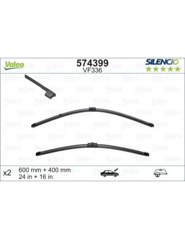 Limpiaparabrisas Valeo 574399 - VF336 600-400MM X2 SILENCIO PLANA SILENCIO FLAT BLADE SET