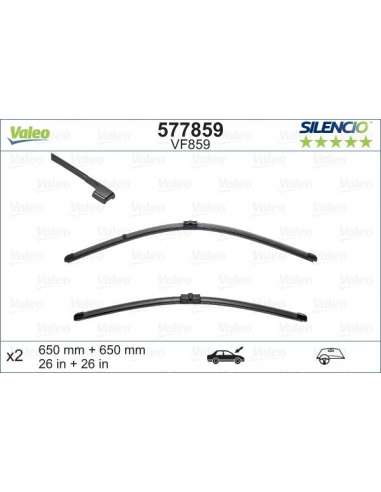 Limpiaparabrisas Valeo 577859 - VF859 650-650MM X2 SILENCIO PLANA SILENCIO FLAT BLADE SET