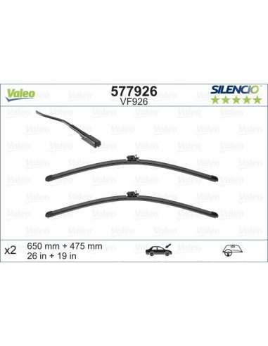 Limpiaparabrisas Valeo 577926 - VF926 650-475MM X2 SILENCIO PLANA SILENCIO FLAT BLADE SET