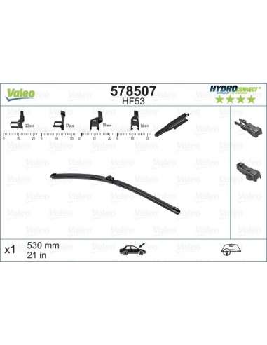 Limpiaparabrisas Valeo 578507 - HF53 530MM X1 HYDROCONNECT FB FRONT AL HYDROCONNECT