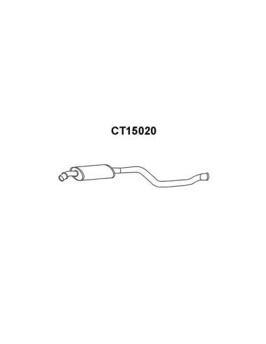 silenciador del medio Veneporte 112.CT15020 - CITROEN ZX CAT 1.1/4SIL.FRT