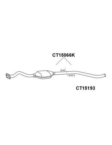 Tubo reparación, catalizador Veneporte 112.CT15193 - CITROEN AX 1.4i KAT -95TUBO INTERN O Fuel Parts