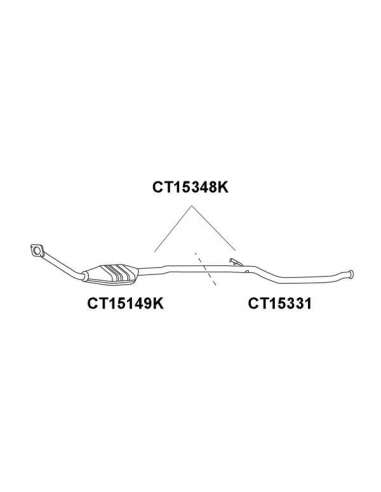Tubo reparación, catalizador Veneporte 112.CT15331 - CITROEN BERLINGO 1.4 96-98TUBO INT ERNO Fuel Parts