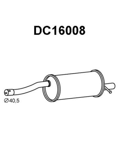 Silenciador posterior Veneporte 112.DC16008 - DACIA DUSTER 1.5DCI 10-SIL TRAS