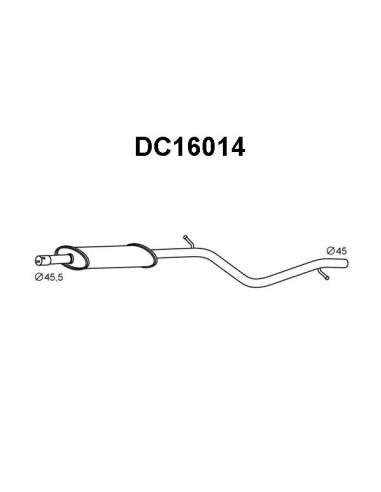 silenciador del medio Veneporte 112.DC16014 - DACIA LOGAN MCV 1.6 07-13SIL INTER NO