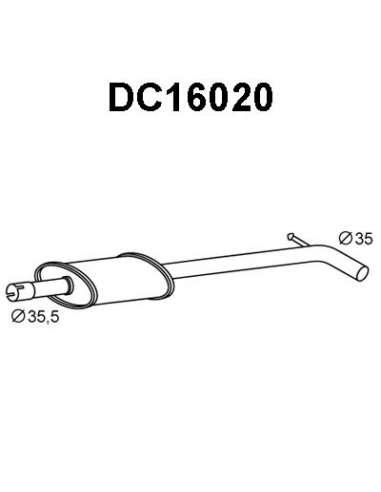 silenciador del medio Veneporte 112.DC16020 - DACIA SANDERO 1.2 12-SIL INTERNO
