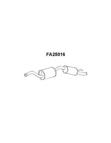 Silenciador posterior Veneporte 112.FA25016 - FIAT UNO 60SIL.COMPLETO
