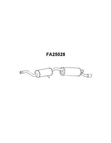 Silenciador posterior Veneporte 112.FA25028 - FIAT UNO 60 SXSIL.COMPLETO