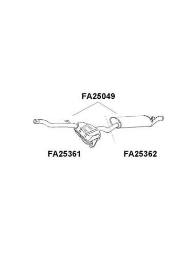 Silenciador posterior Veneporte 112.FA25049 - FIAT TIPO 1.4/6 KATSIL. TRAS