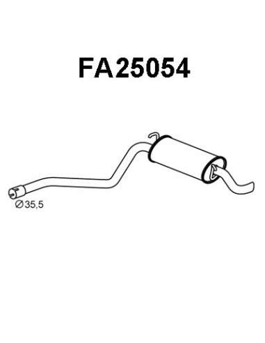 Silenciador posterior Veneporte 112.FA25054 - FIAT CINQUECENTO 92-SIL.TRASEIRO