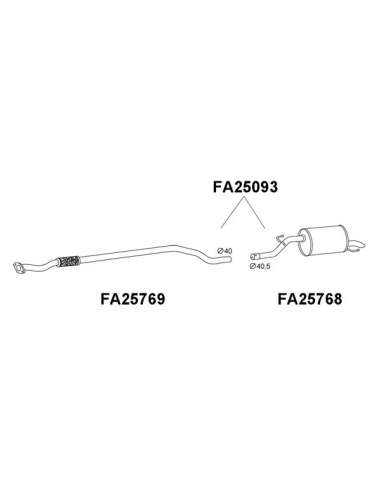 Silenciador posterior Veneporte 112.FA25093 - FIAT PUNTO EVO/GRANDE PUNTO 1.2 05- SIL COMPLETO