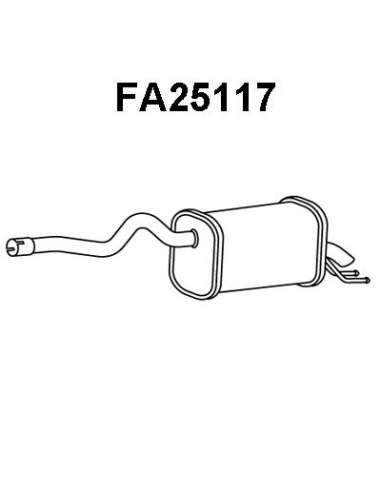 Silenciador posterior Veneporte 112.FA25117 - FIAT DOBLO 1.3JTD 10-SILENCIOSO TR AS