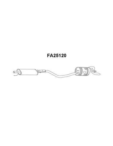 Silenciador posterior Veneporte 112.FA25120 - FIAT PUNTO 1.4i KATSILENCIOSO TRAS