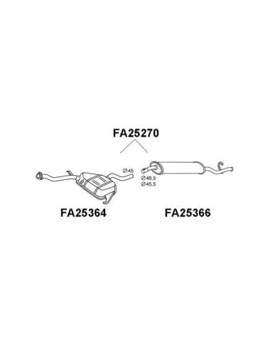Silenciador posterior Veneporte 112.FA25270 - FIAT TEMPRA KAT 1.4 93-SIL COMPLET O