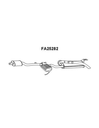 Silenciador posterior Veneporte 112.FA25282 - FIAT BRAVO/BRAVA 1.8 16V 95-SIL CO MPLET
