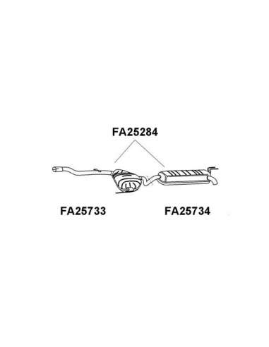 Silenciador posterior Veneporte 112.FA25284 - FIAT BRAVO/A 1.9 95-SIL. TRAS