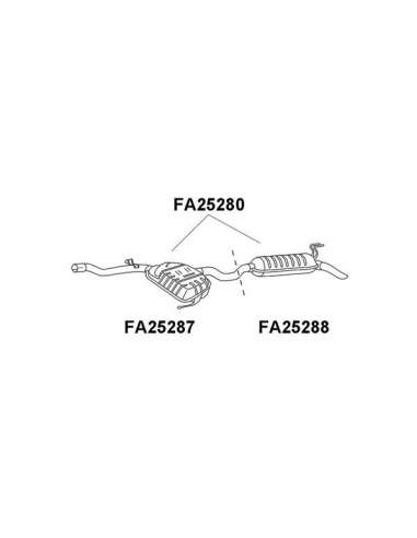 Silenciador posterior Veneporte 112.FA25288 - FIAT BRAVO/BRAVA 1.4 12V 95-SIL TR AS