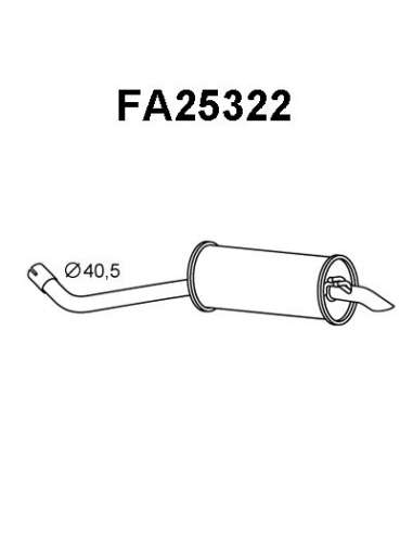 Silenciador posterior Veneporte 112.FA25322 - FIAT PUNTO 55 93-SILENCIOSO TR SIM PLES