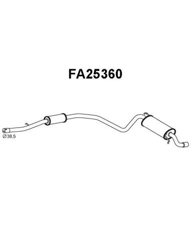 Silenciador posterior Veneporte 112.FA25360 - FIAT SEICENTO 1.1SIL TRAS