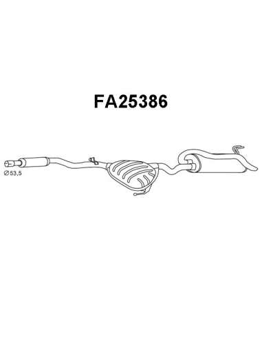Silenciador posterior Veneporte 112.FA25386 - FIAT BRAVO/BRAVA 98-SIL COMPLETO