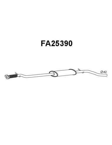 silenciador del medio Veneporte 112.FA25390 - FIAT PUNTO 1.2 16V 99-SILENCIOSO F RT