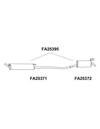 Silenciador posterior Veneporte 112.FA25395 - FIAT MULTIPLA 100 1.6SILENCIOSO TR AS