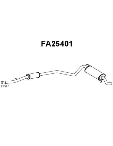Silenciador posterior Veneporte 112.FA25401 - FIAT SEICENTO 1.1 98-SILENCIOSO TR AS