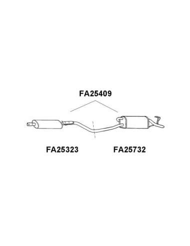 Silenciador posterior Veneporte 112.FA25409 - FIAT PUNTO 60-75 1.2i KAT -99SILEN TRAS