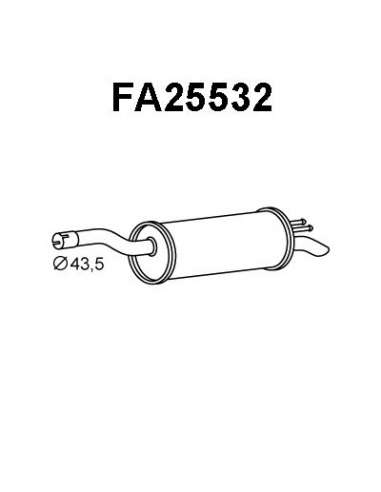 Silenciador posterior Veneporte 112.FA25532 - FIAT DOBLO 1.9D KAT 01SILENCIOSO T RAS