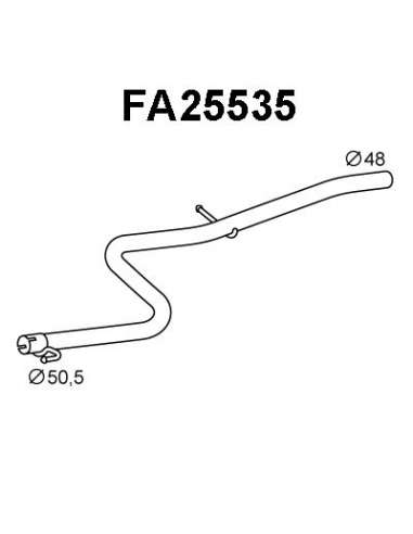 Tubo reparación, catalizador Veneporte 112.FA25535 - FIAT DOBLO 1.3/1.9JTD 07-TUBO ESCA PE Fuel Parts