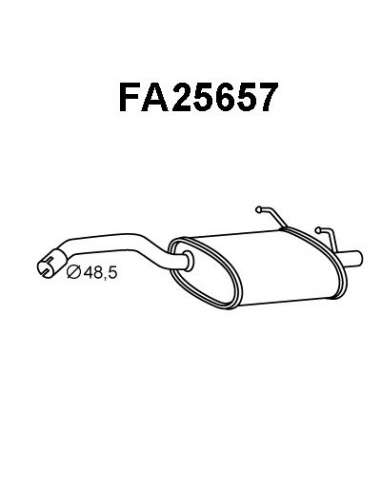 Silenciador posterior Veneporte 112.FA25657 - FIAT PANDA 1.3 JTD 03-SIL TRAS