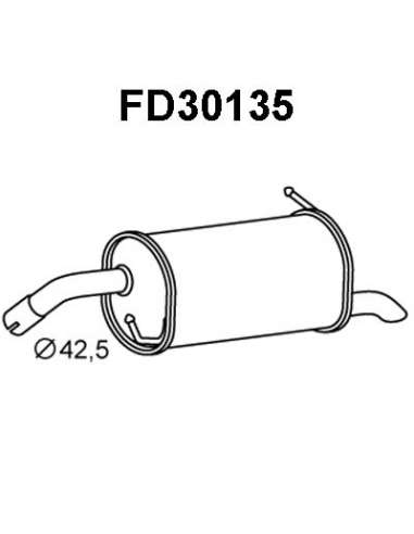 Silenciador posterior Veneporte 112.FD30135 - FORD ESCORT KAT 1.4SILENCIOSO TRAS