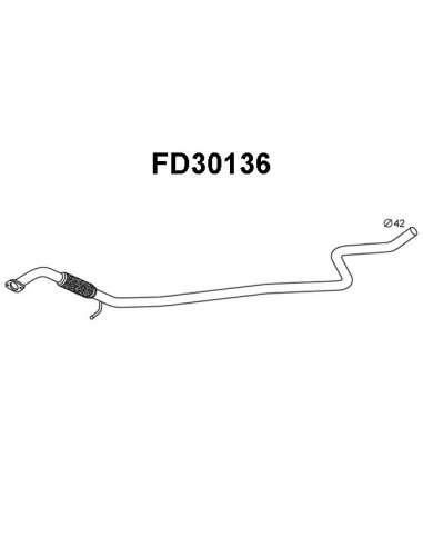 Tubo de escape Veneporte 112.FD30136 - FORD FIESTA VI 1.25/1.4I H 08-09TU BO INTERNO