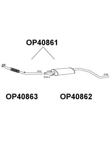 Silenciador posterior Veneporte 112.OP40861 - OPEL CORSA D/1.0 06-09SIL FRT