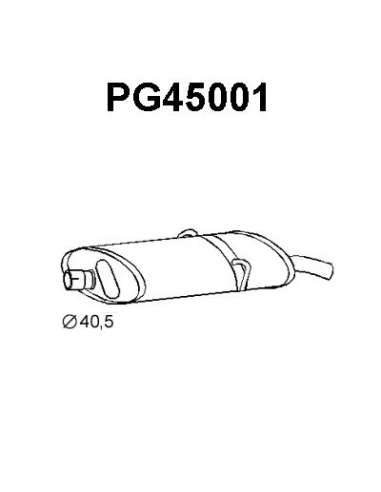 Silenciador posterior Veneporte 112.PG45001 - PEUGEOT 205 83-SIL.COMPLETO